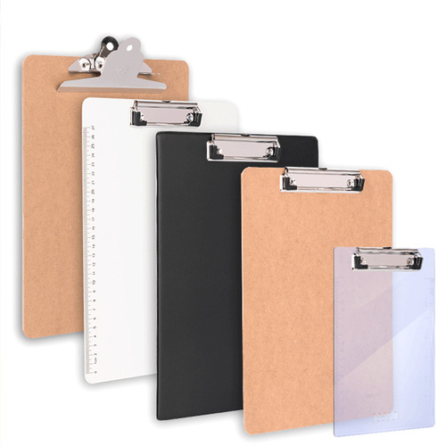 Deli 9226 file plywood A4 clip writing plywood stationery writing board splint backing board wooden transparent clip