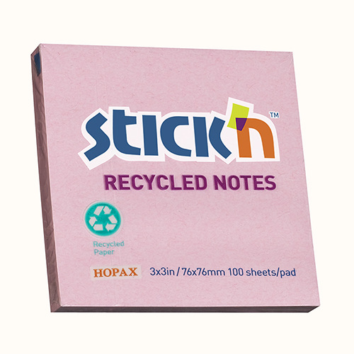 36506 친환경 재활용 종이노트.76*76mm.핑크