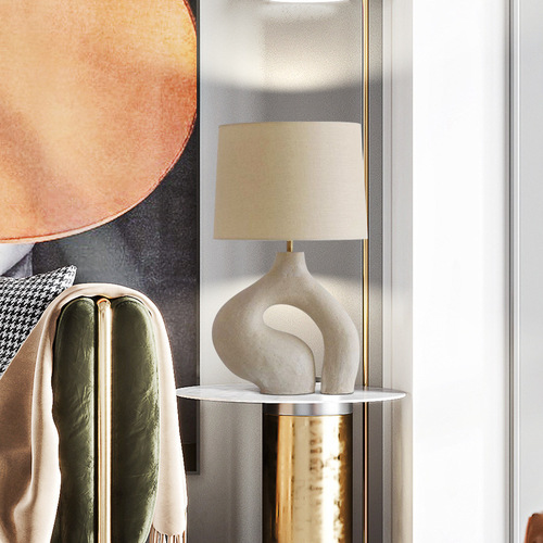 Modern Minimalist Creative Living Room Lamp, Nordic Fabric Bedroom Bedside Study Room Art Designer Model Room Lamp