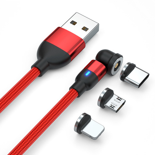 Cross-border Type-C magnetic suction data cable 540-degree conversion head rotating magnetic suction data cable strong magnet Android data cable