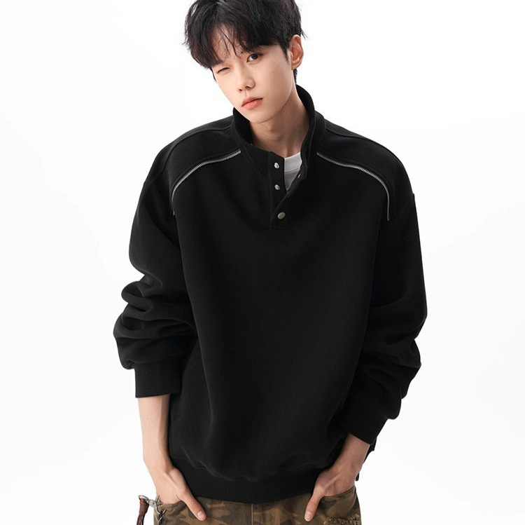 400g Heavyweight American Casual Stand-Up Collar Sweatshirt for Men and Women Autum Design Casual Pullover Loose Sports Top 400g Heavyweight American Casual Stand-Up Collar Sweatshirt for Men and Women Autum Design Casual Pullover Loose Sports Top