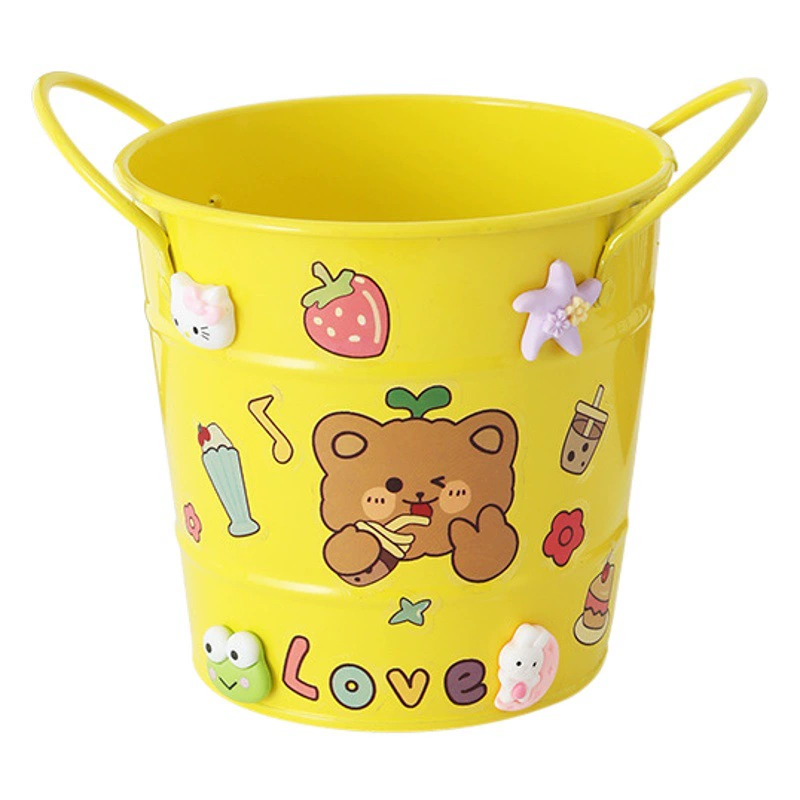 Креативные кованые ручки для ручек для студентов настольные бочки простые и милые офисные украшения с высокой стоимостью лица легкие и роскошные ведра для хранения