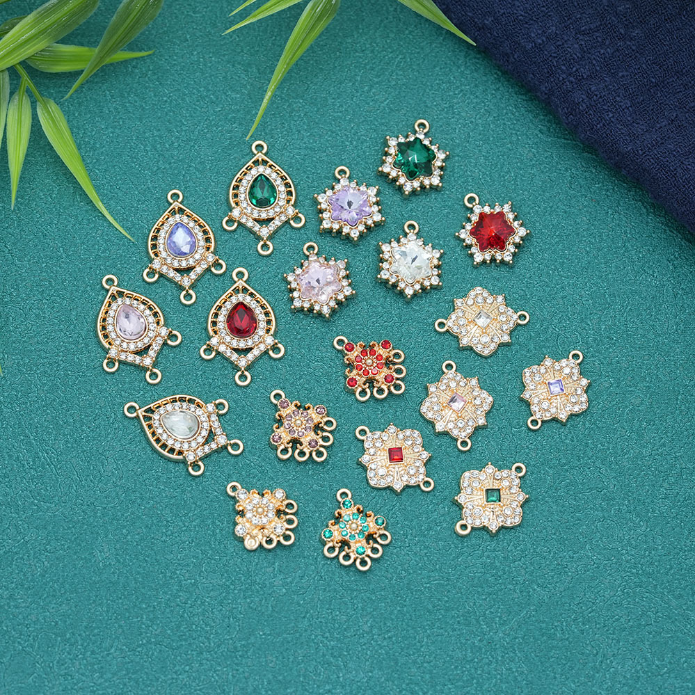 Electroplated Color-Preserving Kc Gold Micro-Inlaid Copper Accessories Flower Zircon Sunflower Colorful Zircon Pendant Earrings DIY Jewelry Accessories