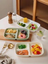 陶瓷分格餐盘211定量盘减脂餐盘大人减肥儿童分餐家用三格分隔盘