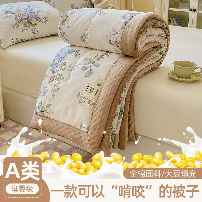 A类母婴级全棉豆豆被可机洗夏被纯棉春秋被豆豆绒被子单人空调被