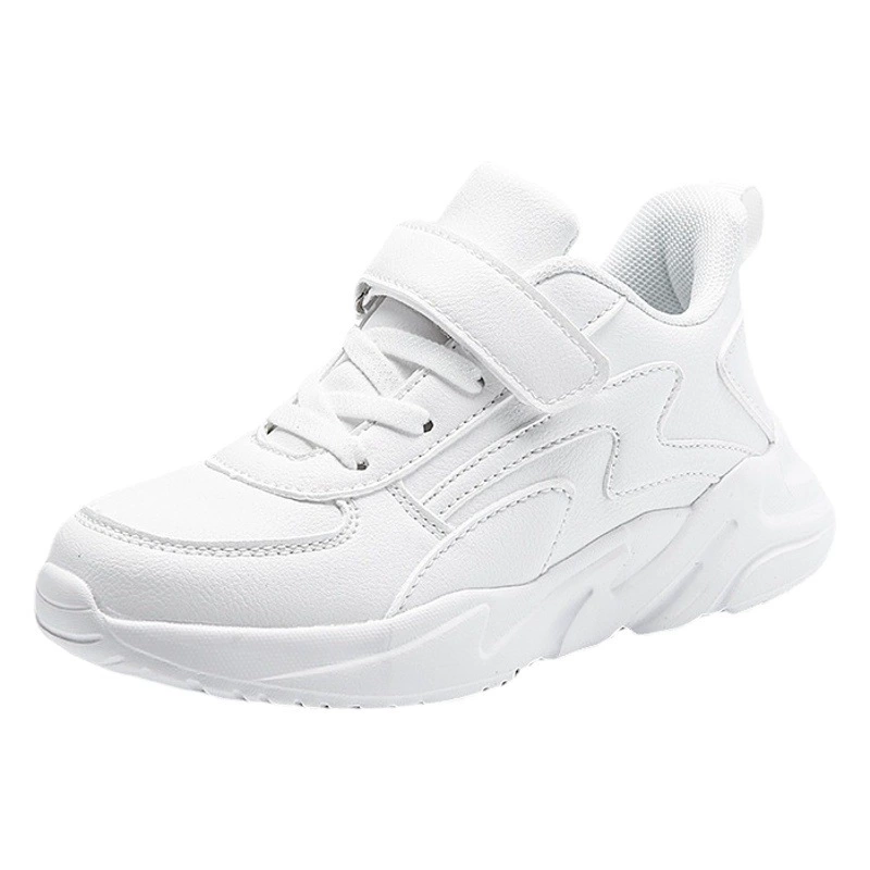 Детская Белая обувь Внешняя торговля Весенне-осенние студенческие Кроссовки Повседневная обувь для мальчиков Обувь Torre для девочек Кожаные кроссовки
