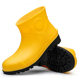 Labor protection rain boots men's anti-smashing anti-piercing mid-calf high rain boots Steel Toe steel plate oil-resistant acid and alkali-resistant yellow low-top water shoes