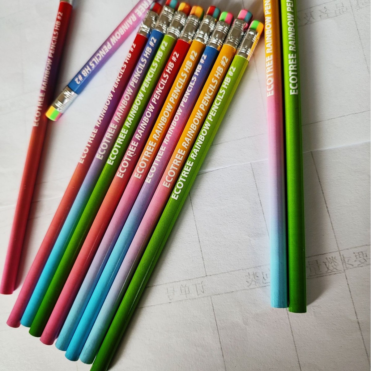 Arco Iris gradiente pluma protección del medio ambiente Jardín de Infantes Escuela Primaria graduación e-commerce transfronterizo e-commerce lápiz de madera personalizado