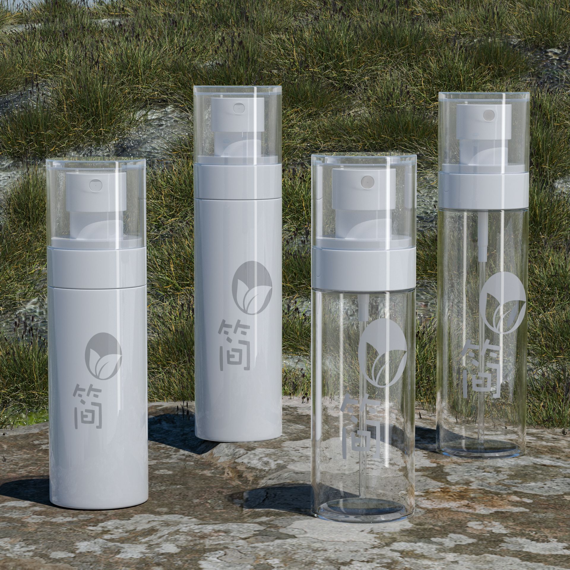 现货60ml80ml圆形按压式补水保湿喷瓶分装白色塑料定妆喷雾瓶细雾