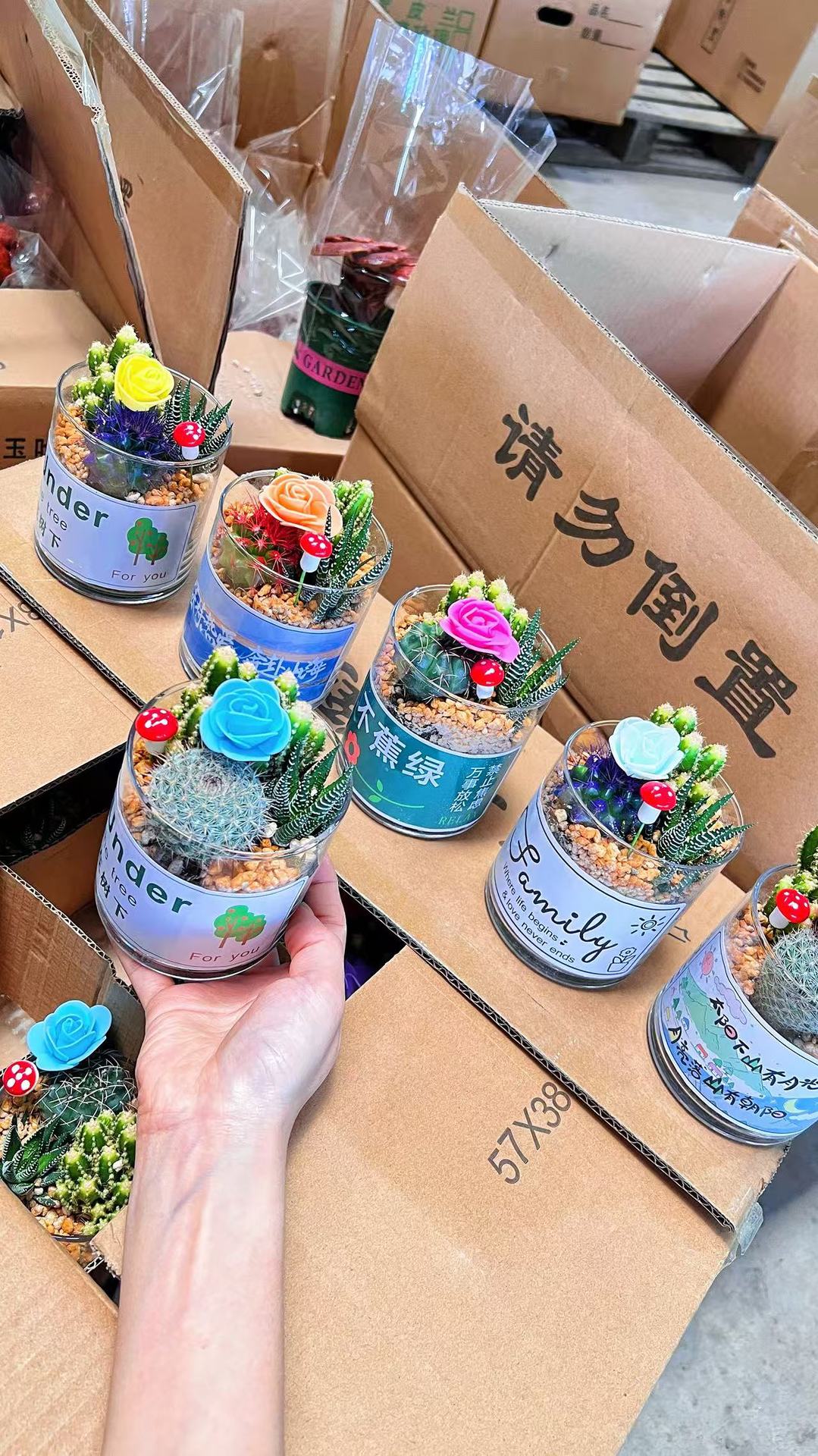 Cactus combinación de vidrio cerámico base de guangzhou venta directa factura boleto especial soporte de cotización de tres partes fábrica directa