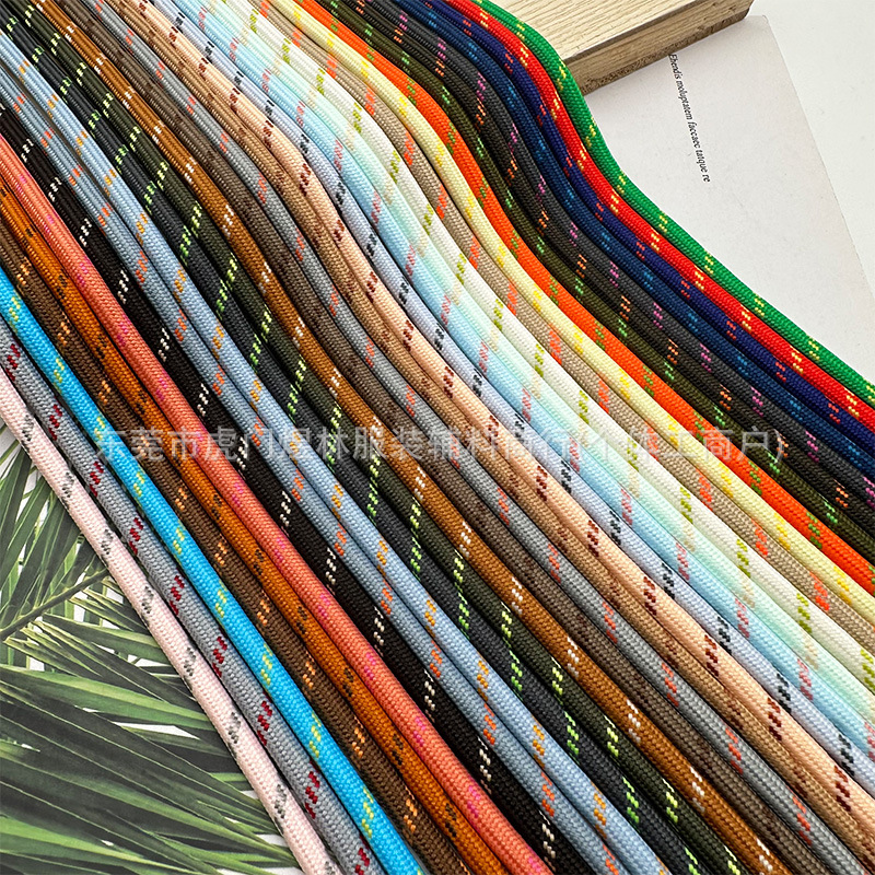 新款4.5mm彩色跳点涤纶圆绳服装辅料卫衣裤腰帽绳diy潮流百搭鞋带