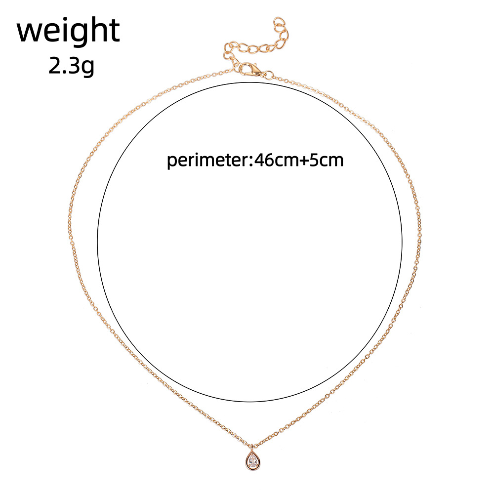 Title 1, Collier Pendentif en Forme de Goutte avec Stras...