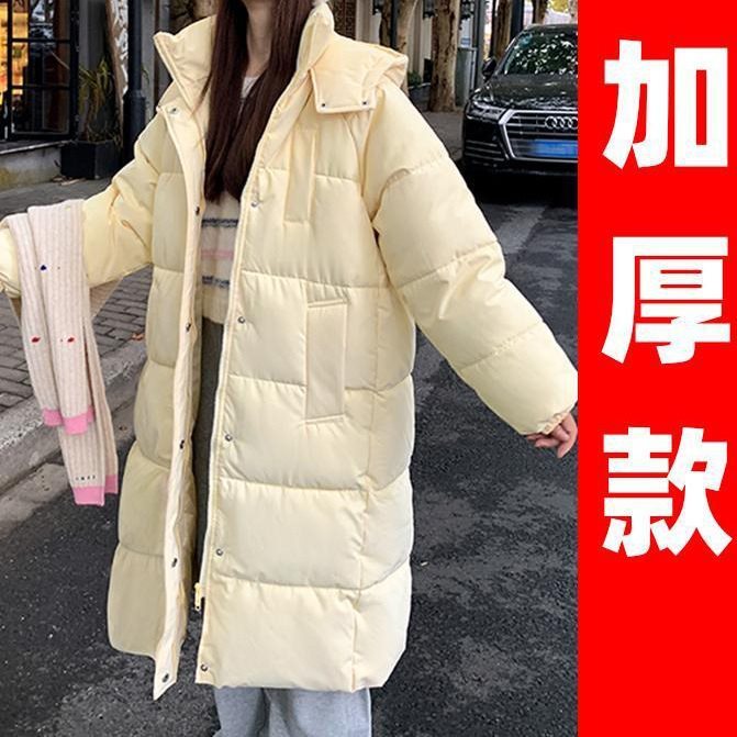 2025年新款，冬棉服女中长款过膝加厚棉衣宽松面包服连帽保暖外|undefined