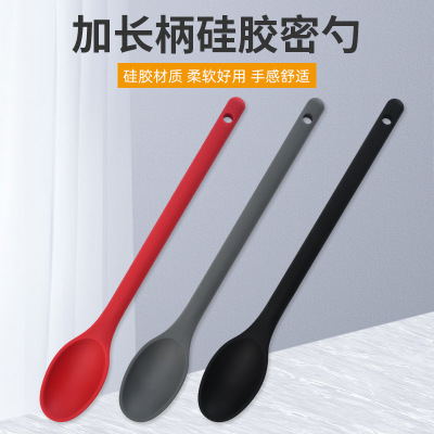Integrated silica gel More Handle Stirring spoon Salad spoon Salad household kitchen cooking tool