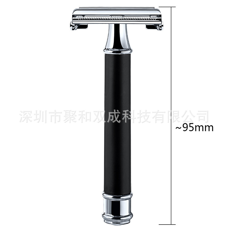 Two-color contrast color safety butterfly-style double-blade razor razor beard scraper brass in stock double-sided blade