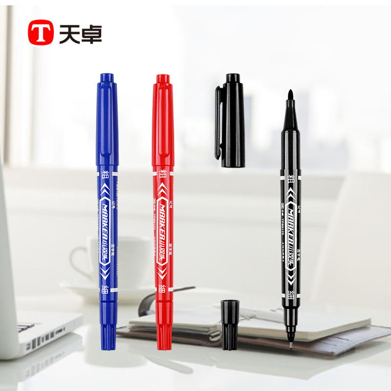 天卓TP89170小雙頭記號筆水性筆彩色筆美術學生勾線筆文具批發