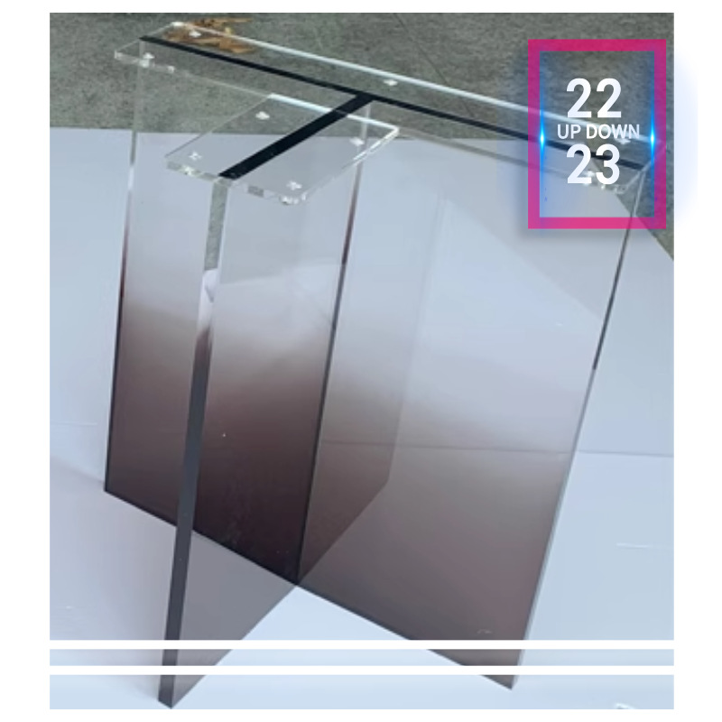 渐变色亚克力桌腿 加厚有机玻璃支撑板15-45mm岩板餐桌专用承重