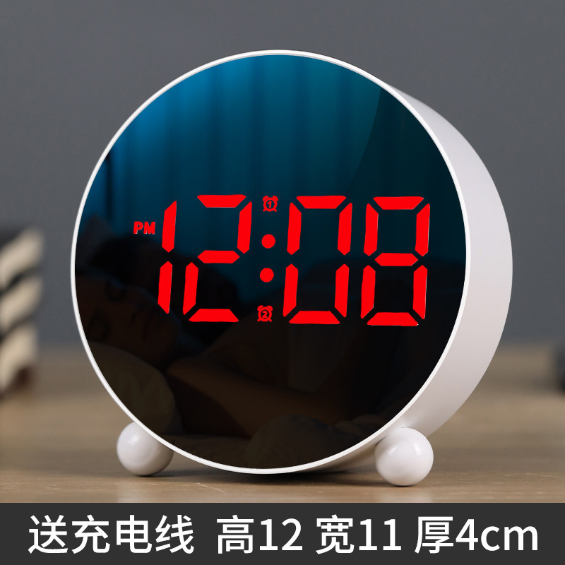 新しいクリエイティブ目覚まし時計シンプルな電子時計LED時計ホームベッド時計温度時計プラスチック時計8895|undefined