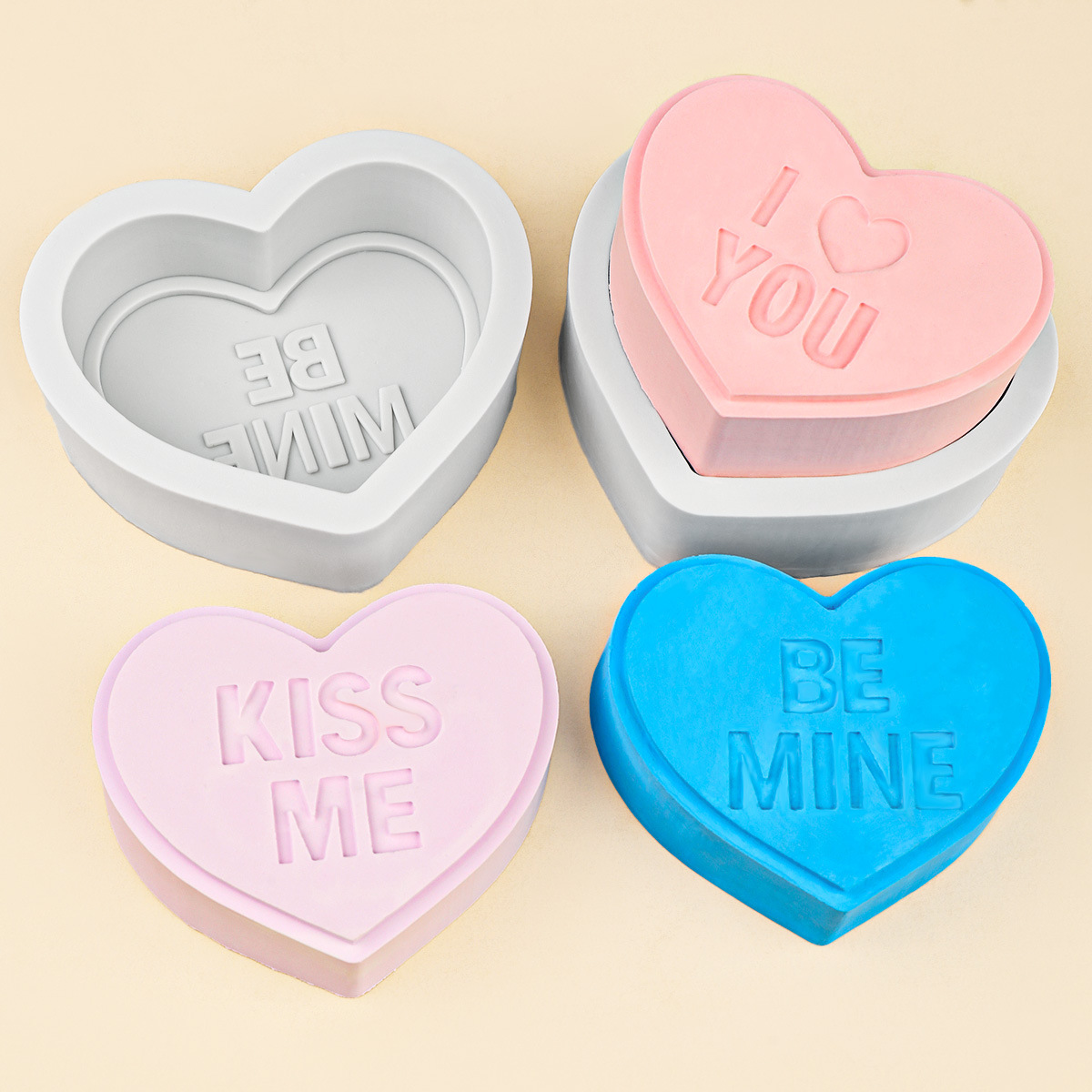 San Valentín letras amor jabón hecho a mano molde de silicona fondant mousse de chocolate molde de pastel molde de vela de aromaterapia
