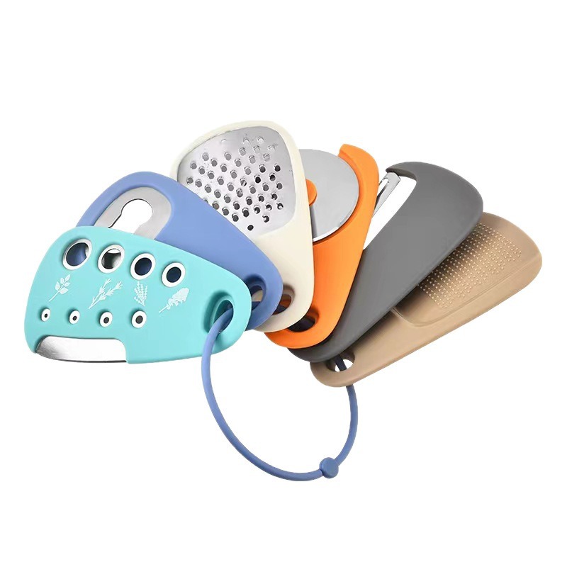 Gadget de cocina multifuncional 6 piezas de melón planador de vainilla cortador de ajo moledor abrelatas de queso planador de cuchillo de pizza set