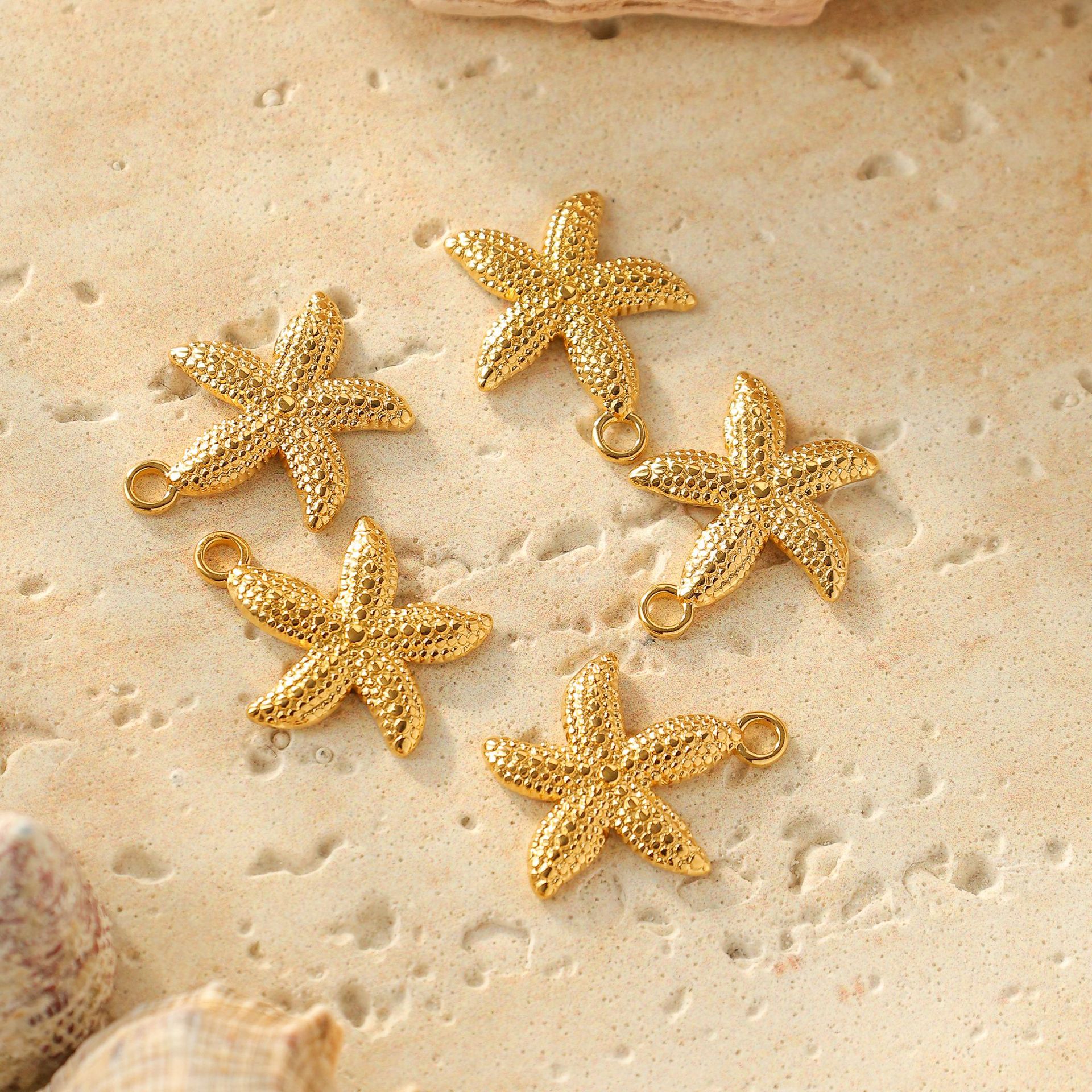 Starfish Pattern 5 PCS/Package 304 Stainless Steel Starfish Pendant