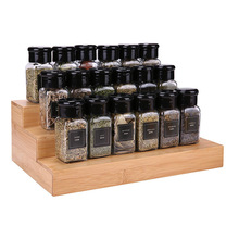 竹子调料瓶收纳架3层台面阶梯式香料架多层用于厨房桌面化妆