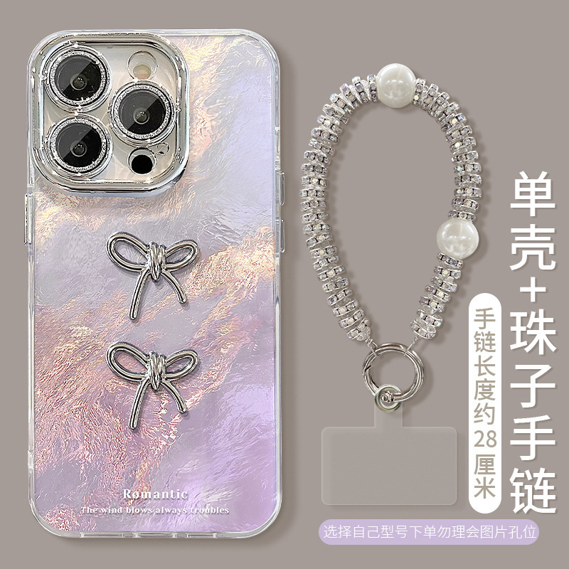 日韩ins晕染适用华为nova13手机壳立体蝴蝶结荣耀X60i爆款锡纸纹