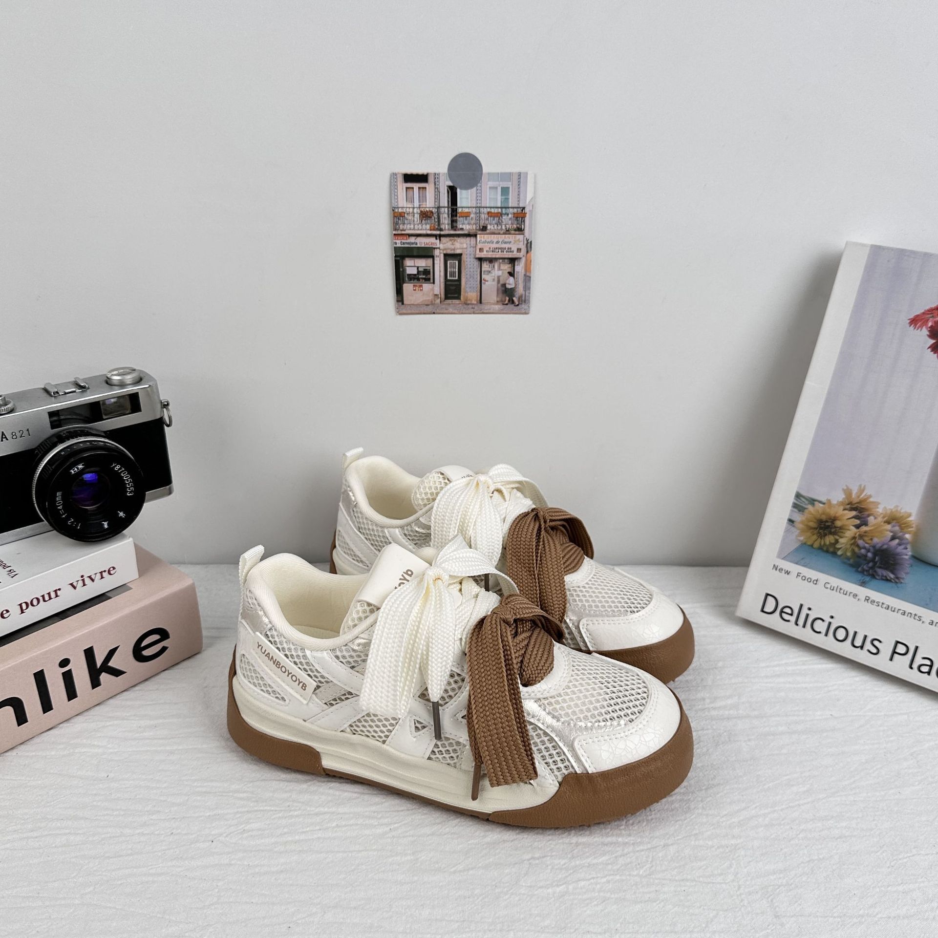 Yuanbo Xiaozhong zapatos de entrenamiento alemán transpirables para mujer 2025 verano nuevo estilo malla deportes ocio todo fósforo zapatillas de deporte chic