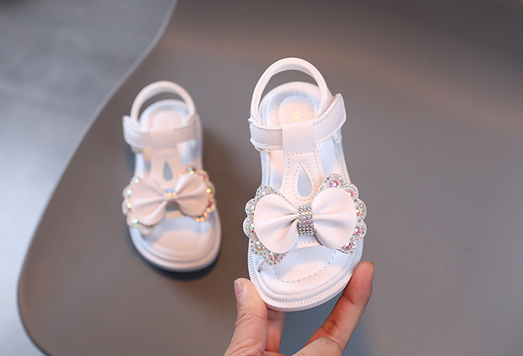Sandali principessa per bambina con fiocco e perle_voghion.com