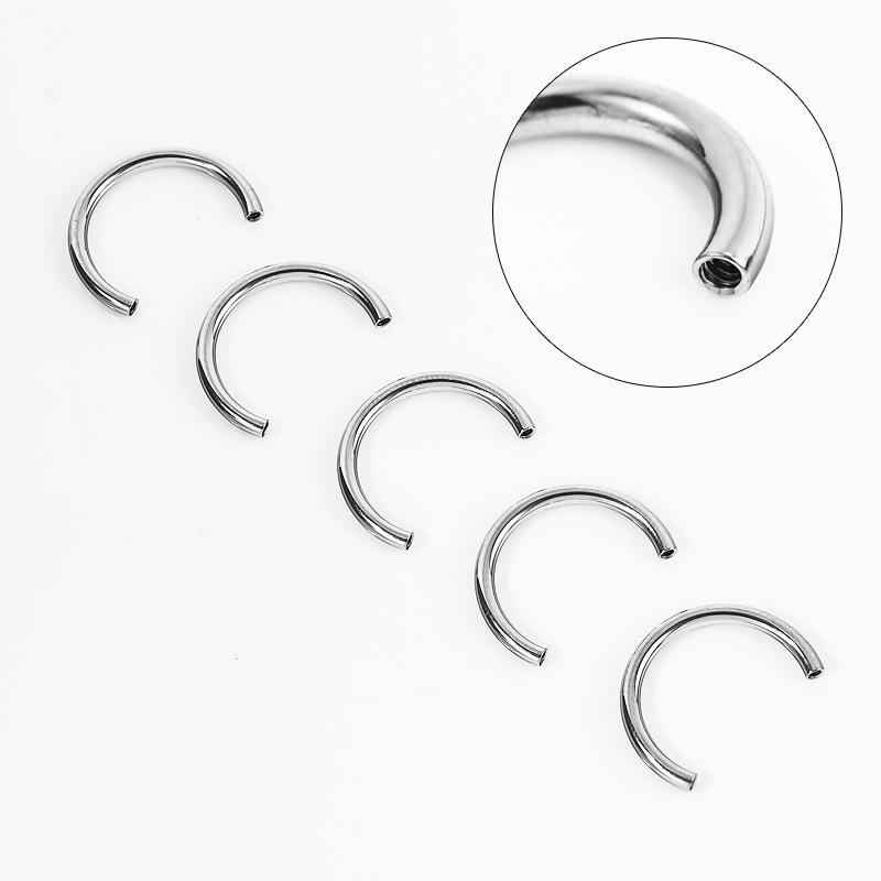 Zesen F136 Titanium Alloy C-Shaped Horseshoe Ring 14G 16G U-Shape Septum Piercing Jewelry detail image 7