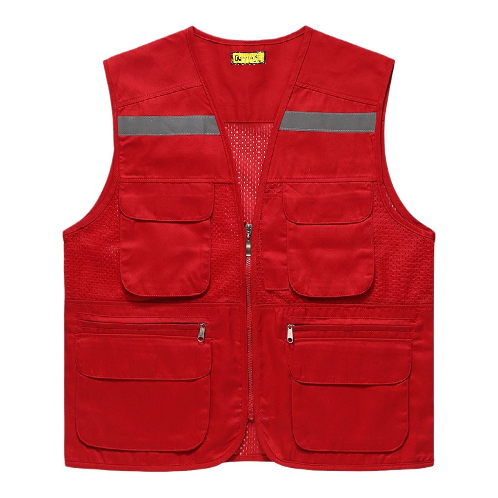 Chaleco multibolsillos, chaleco de voluntariado, tamaño personalizado, impresión reflectante, gestión de emergencias, fotografía, malla, ropa de trabajo para comercio exterior