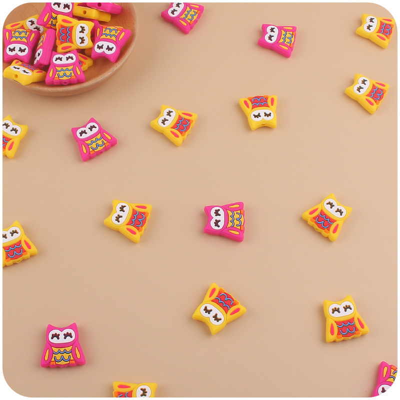 Nuevos suministros para bebés de dibujos animados búho mordedor creativo DIY bebé molar pezón cadena anti-caída cadena Accesorios