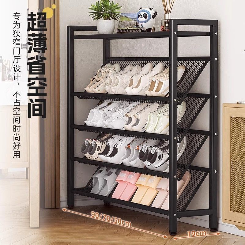 Carbon Steel Shoe Rack Multi-Layer Home Dormitory Small Narrow Shoe Cabinet Entrance Door Space-Saving Simple Storage Rental House Aliexpress