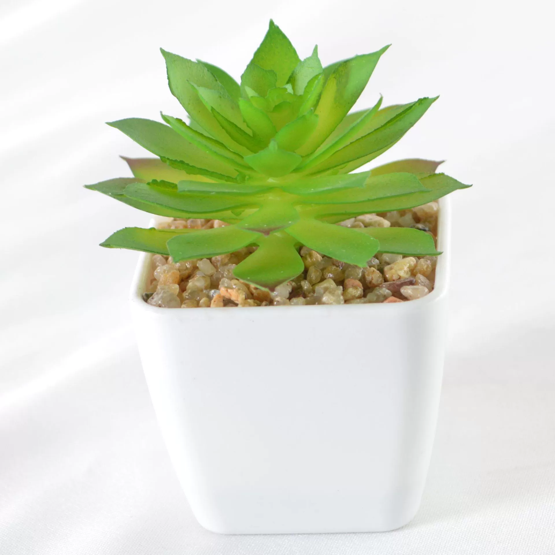 Simulation plastic small white pot simulation of succulent plants potted bonsai square pot