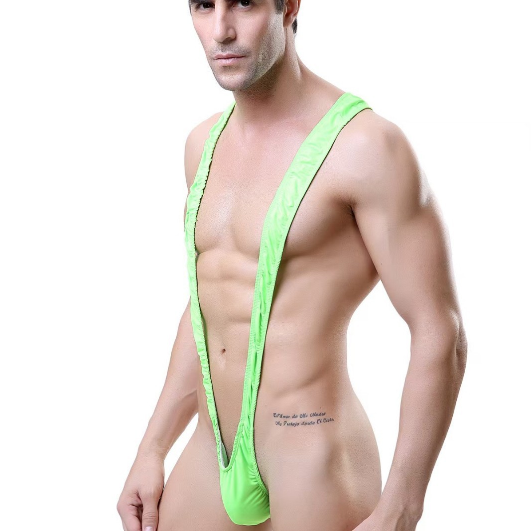 Cross-Border Men's Bikini Sexy Bodysuit Erotic Temptation Thong Underwear Swimsuit V-Back Strap Wholesale