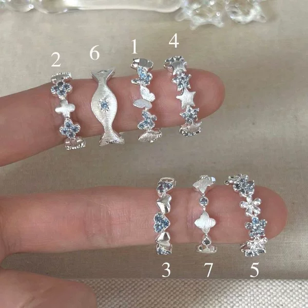 Extremely beautiful butterfly ring for women, 2026 new model, niche, rare, high-end, blue sparkling diamond, silver, student party ring