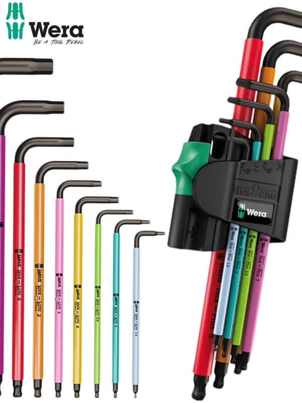 German Wera Ball Head Hexagonal Wrench Imported Single Extended Colorful Round Hexagonal Key 950Spkl German Wera Ball Head Hexagonal Wrench Imported Single Extended Colorful Round Hexagonal Key 950Spkl