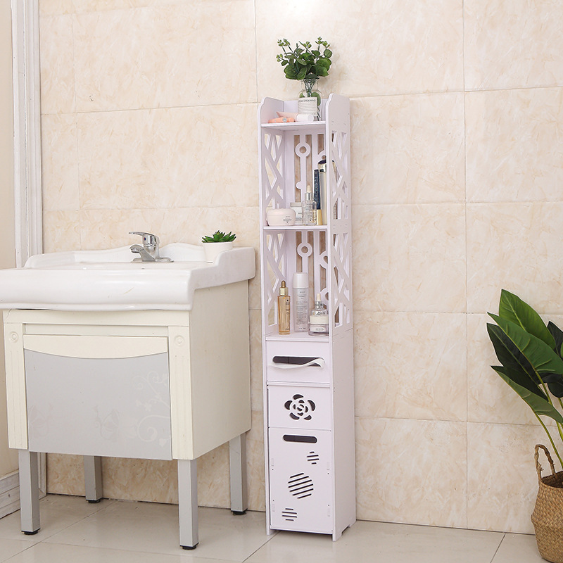 Estante de baño tipo piso de inodoro estante de almacenamiento inodoro inodoro estante de almacenamiento inodoro gabinete de almacenamiento sin perforación