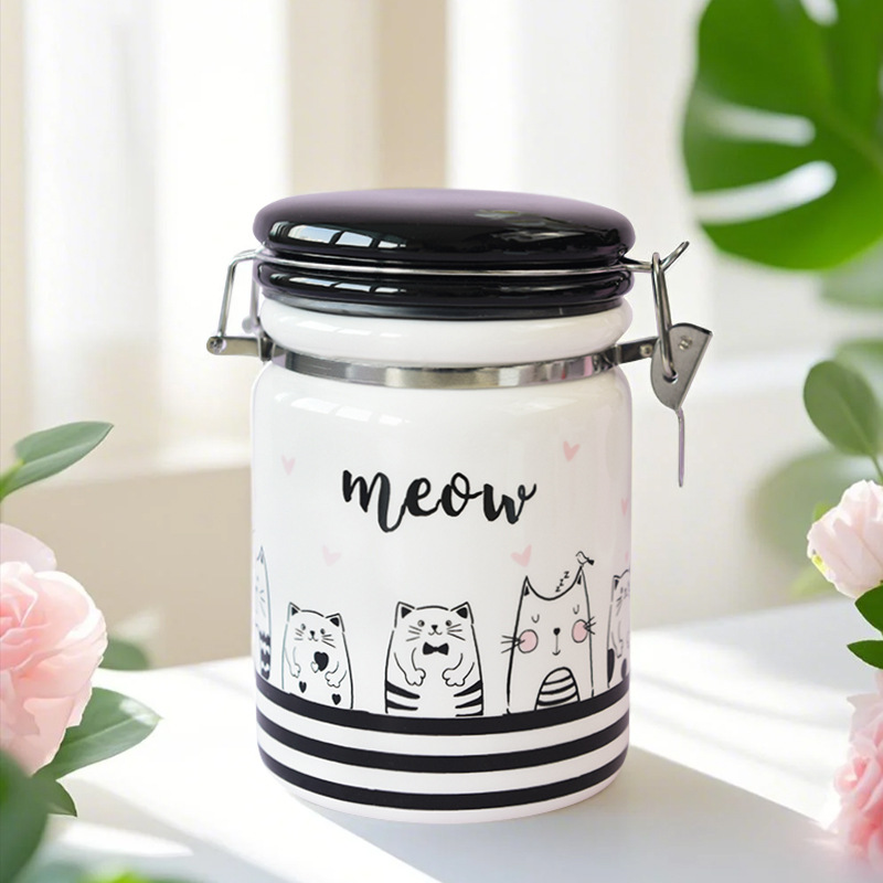 Fábrica directa de nuevos tanques de almacenamiento de cerámica fresca, una serie de tanques de almacenamiento de tanques de sellado para gatos, Amazon.