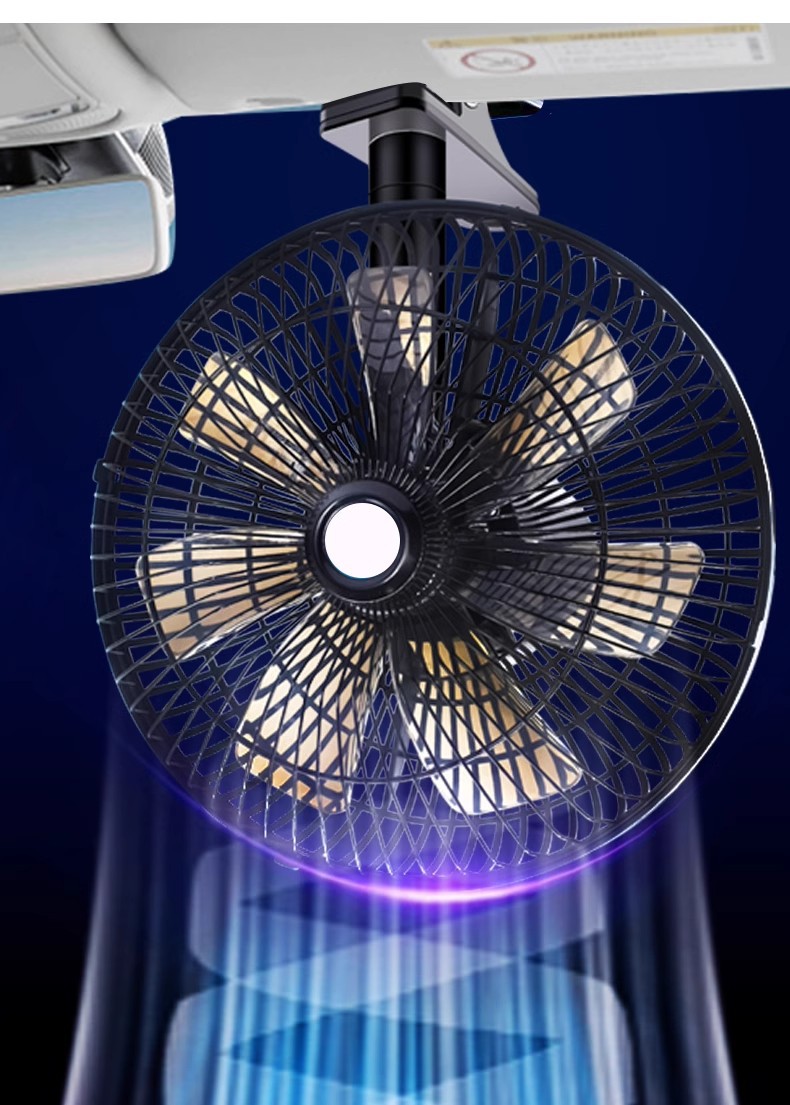 Car fan car electric fan powerful roof 12v van truck strong wind car fan 24v large truck