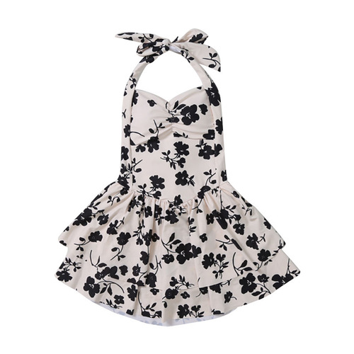 Swimsuit Women's High-end Pure Desire Ins Style Peony One-piece Swimsuit with Strap Waistline Holiday Hot Spring Swimwear 