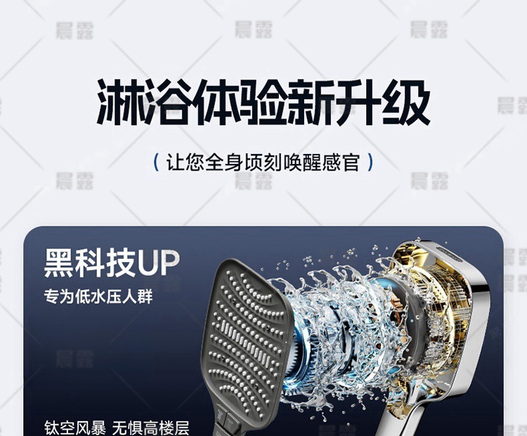 American cross-border 8-function pressurized hand spray, label, new special calendar showerhead, super powerful shower head undefined