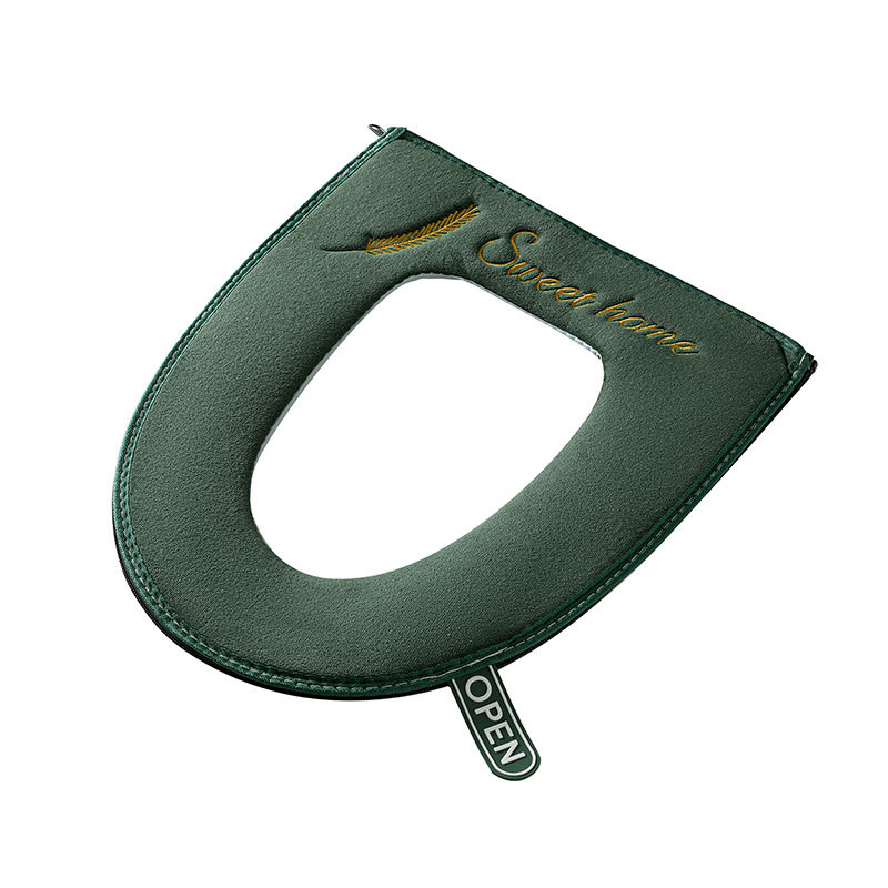 2021 nuevo asiento de inodoro para el hogar engrosado cubierta de inodoro de felpa cremallera con mango cubierta de asiento de inodoro lavable