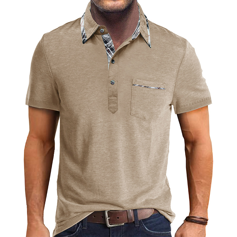 Verano nuevo estilo de los hombres europeos y americanos camiseta de solapa de manga corta para hombres de comercio exterior camisa POLO para hombres Amazon casual top al por mayor