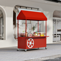 戸外市の露店車は商店街の手押し車軽食車夜市の移動ブース展示棚を並べている