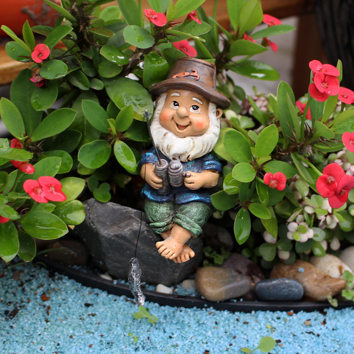  a  of fishing dwarf resin doll landscape flowerpot resin jewelry manufacturers 