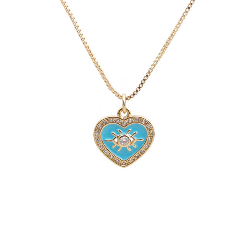 Nihaojewelry Fashion Heart Eye Pendant Necklace Wholesale Jewelry display picture 9