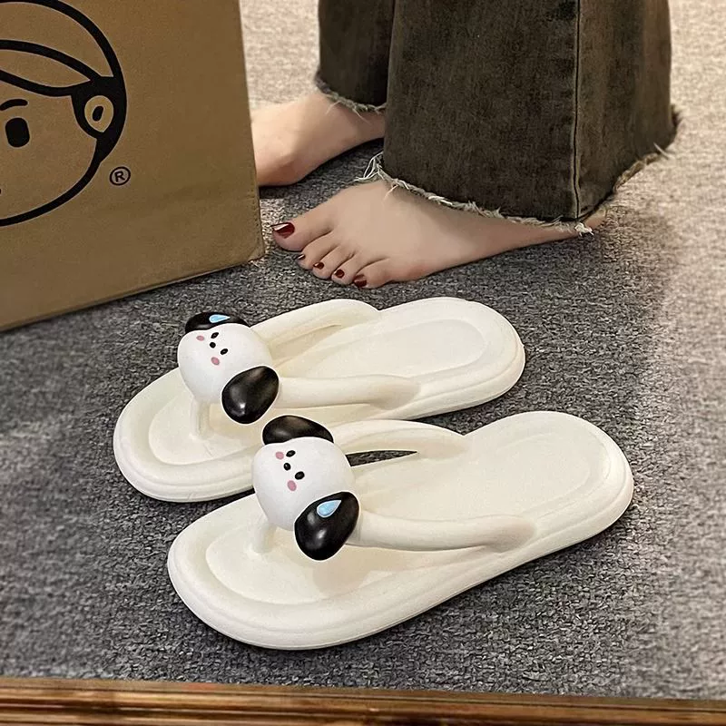 Дышащие пляжные шлепанцы летние новые милые щенки шлепанцы женские наружные носить модные ножки холодные шлепанцы