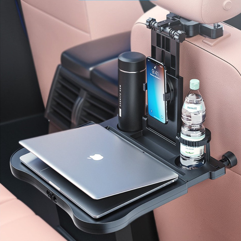 Cross-border hot sale adjustable car laptop folding table children chair back food and beverage tray
