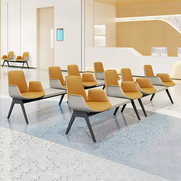 Simple modern hospital waiting chair, three-seater with tea table, row seating, light luxury leisure clinic waiting stool